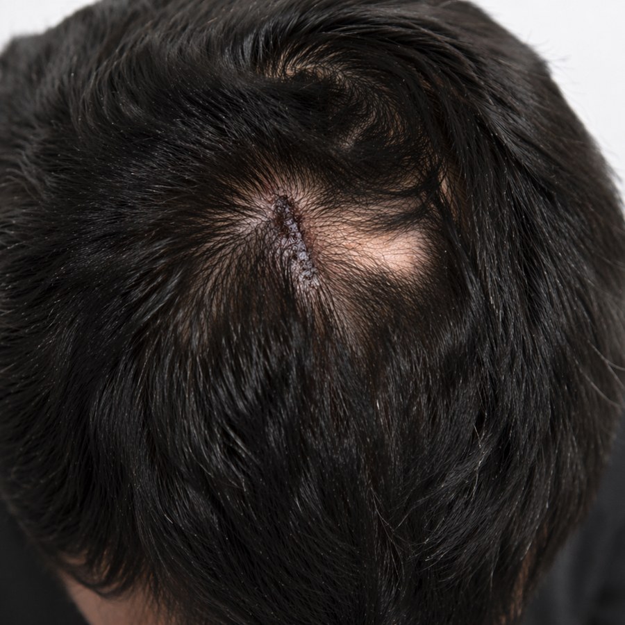 Scar cover before treatment